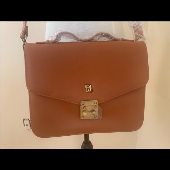 NWOT Womens Juniors Almond Luggage Handbag Crossbody Medium Purse Shoulder Bag - Picture 6 of 11